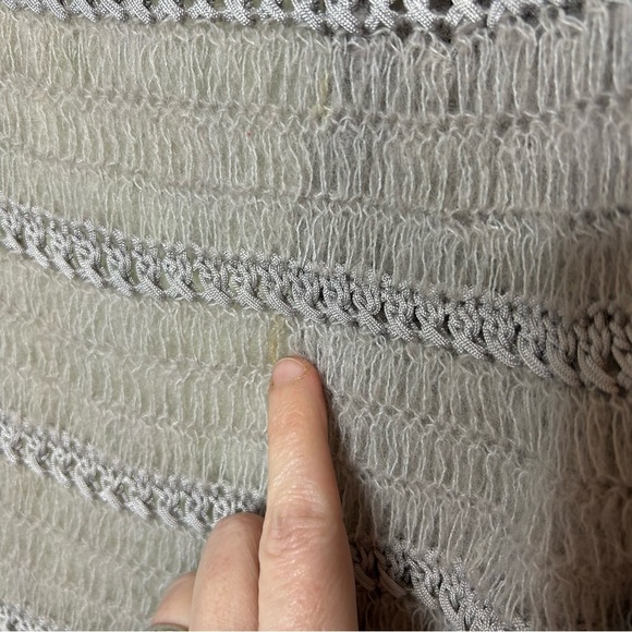 Snow Lotus Gray Knit Cardigan with Open-Front Design Medium - Picture 6 of 8